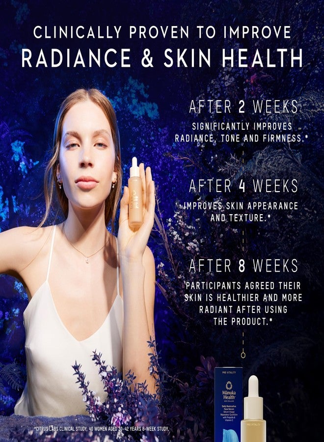 Manuka Health Daily Restorative Face Serum with Vitamin C, Manuka Honey & Propolis –30 ml / 1.01 oz – Clinically Proven Brightening Serum with Hyaluronic Acid Improves Radiance & Skin Health - Image 2